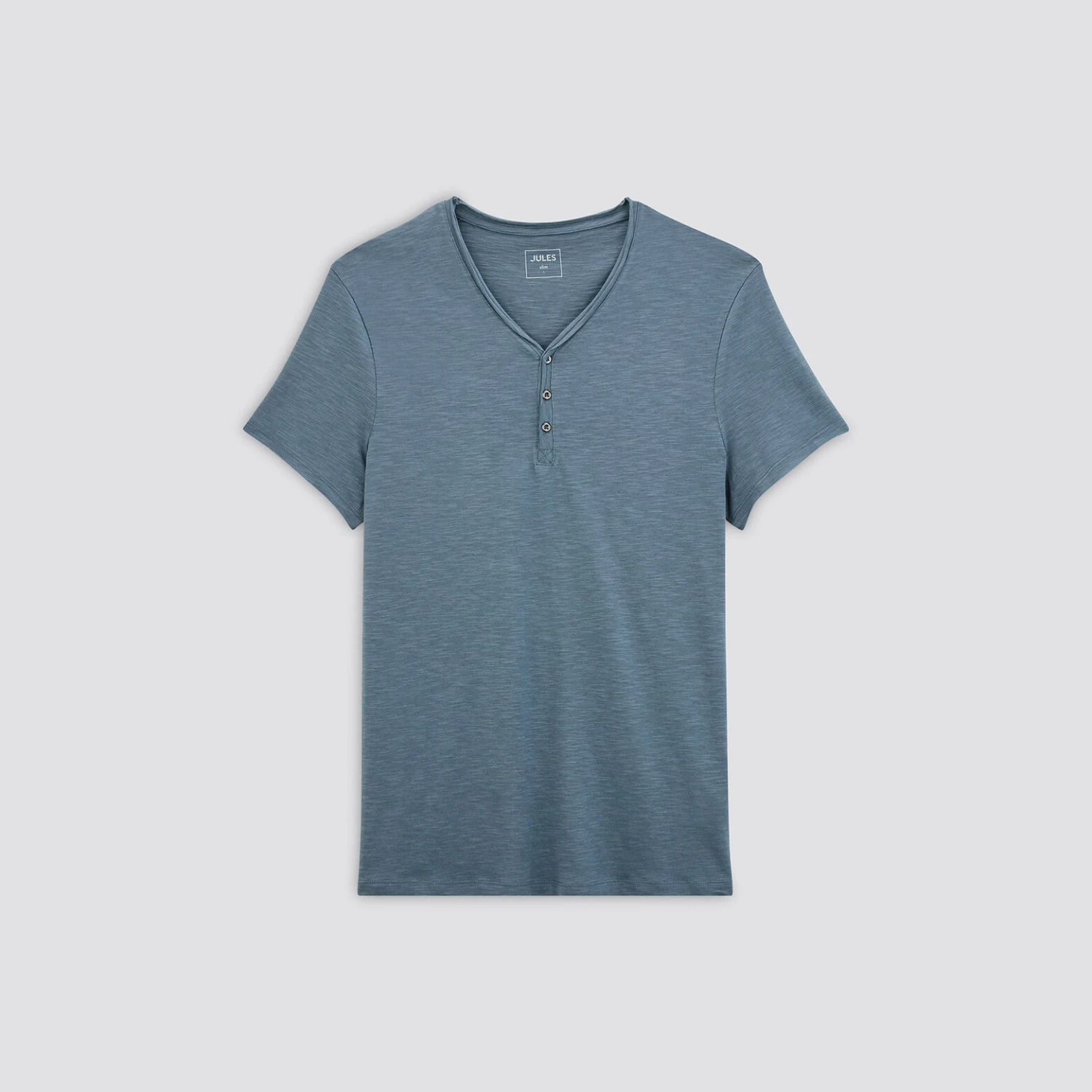 Tee Shirt Col Tunisien Matière Flammée 1 Tee Shirt Col Tunisien Matière Flammée