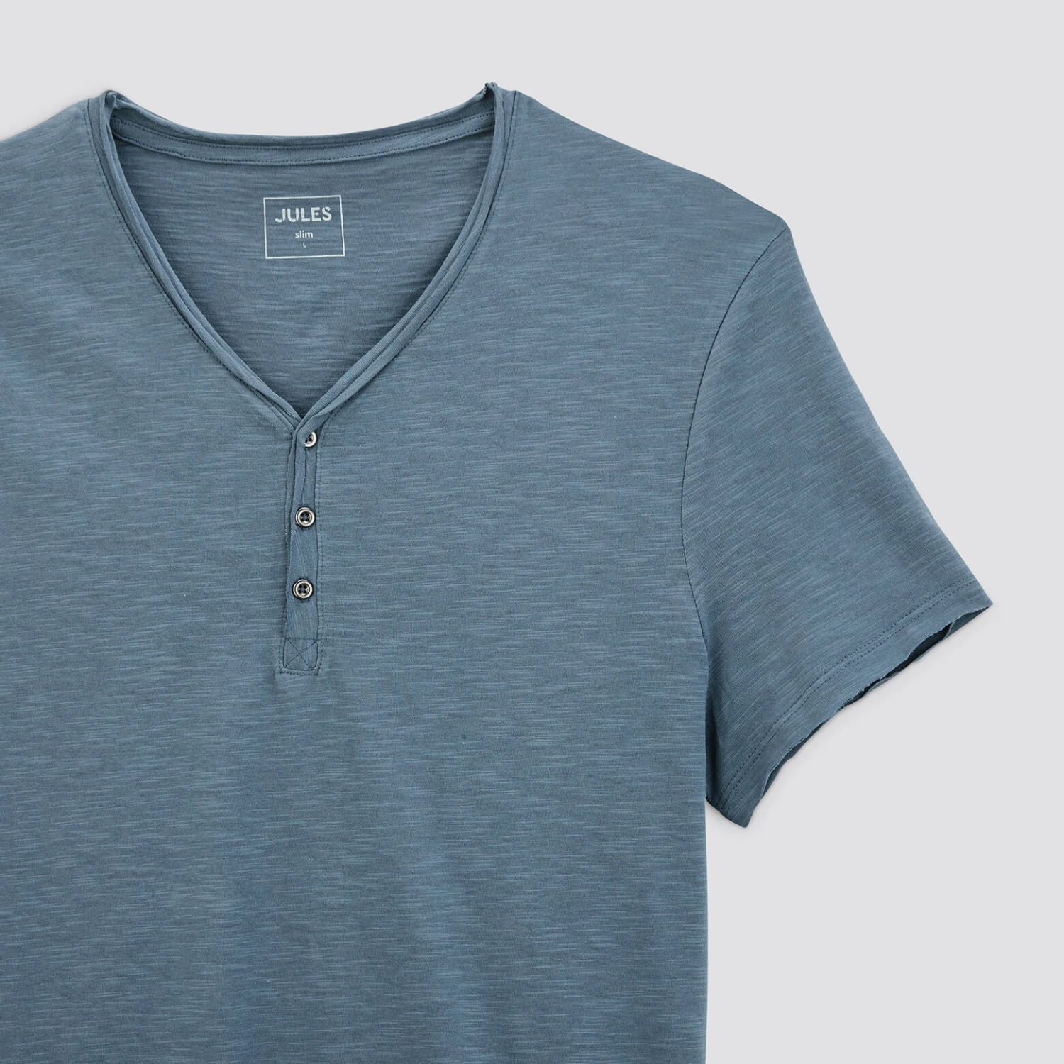 Tee Shirt Col Tunisien Matière Flammée 2 Tee Shirt Col Tunisien Matière Flammée – Image 2