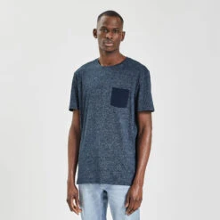 Tee Shirt Matière Fantaisie Poche Contrastée