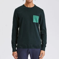 Pull Col Rond Poche Contrastée 11 Pull Col Rond Poche Contrastée -Men's Clothing Soldes Boutique 1001771 11247 V2