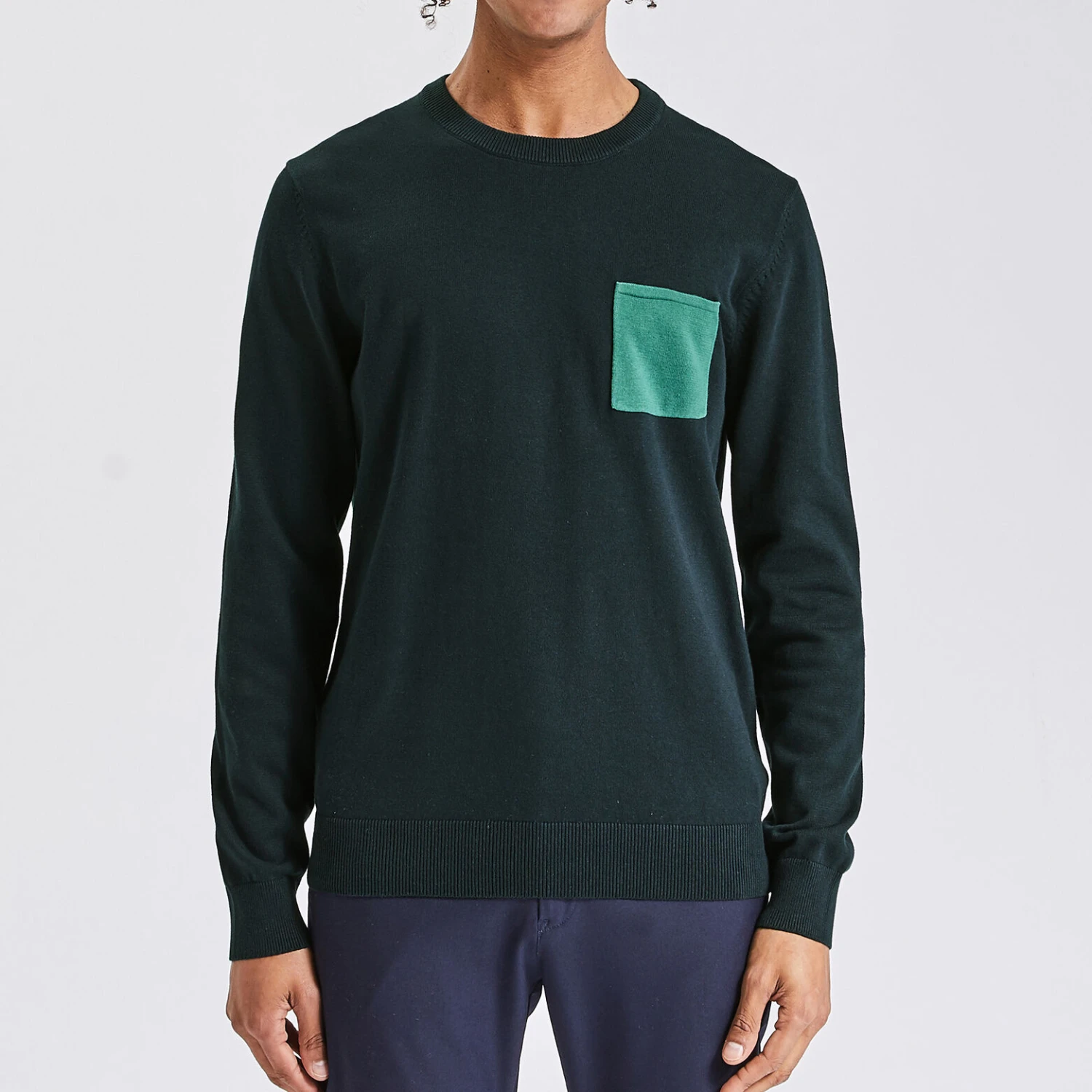 Pull Col Rond Poche Contrastée 4 Pull Col Rond Poche Contrastée – Image 4