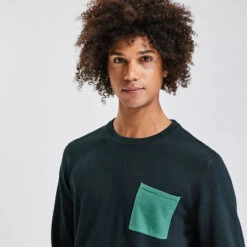 Pull Col Rond Poche Contrastée 10 Pull Col Rond Poche Contrastée -Men's Clothing Soldes Boutique 1001771 11247 V4
