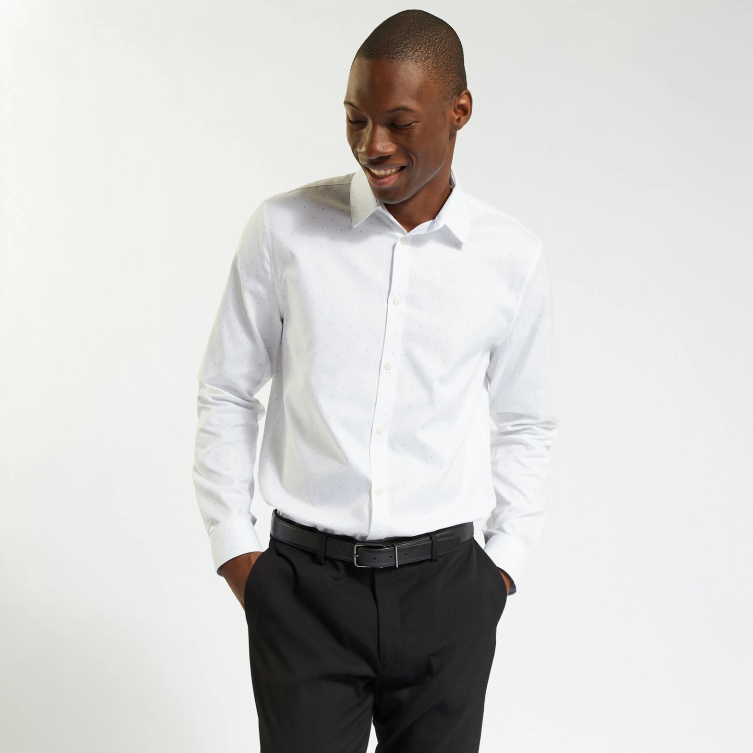 Chemise Slim Sans Repassage Imprimé Micro Géo Coto 1 Chemise Slim Sans Repassage Imprimé Micro Géo Coto