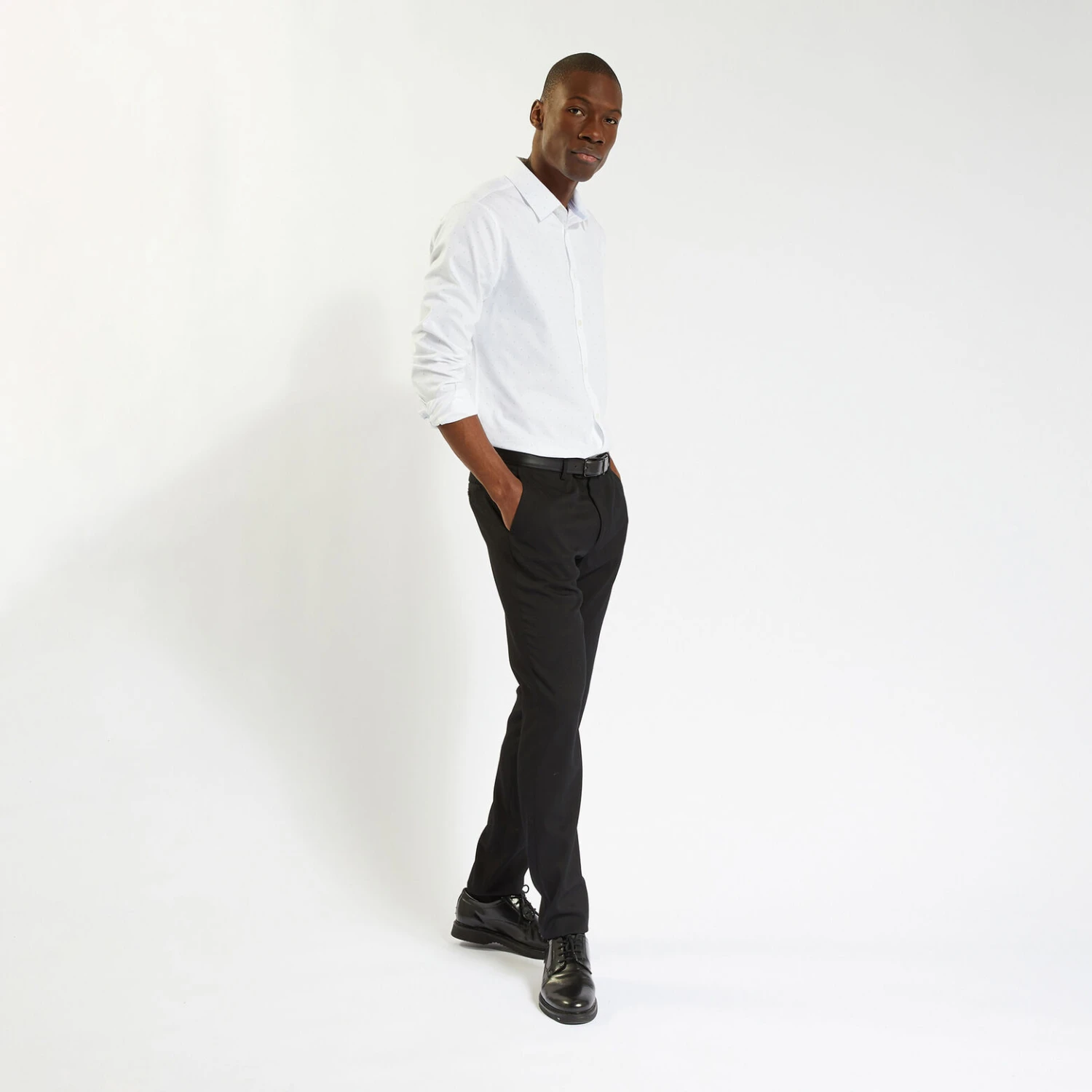 Chemise Slim Sans Repassage Imprimé Micro Géo Coto 2 Chemise Slim Sans Repassage Imprimé Micro Géo Coto – Image 2