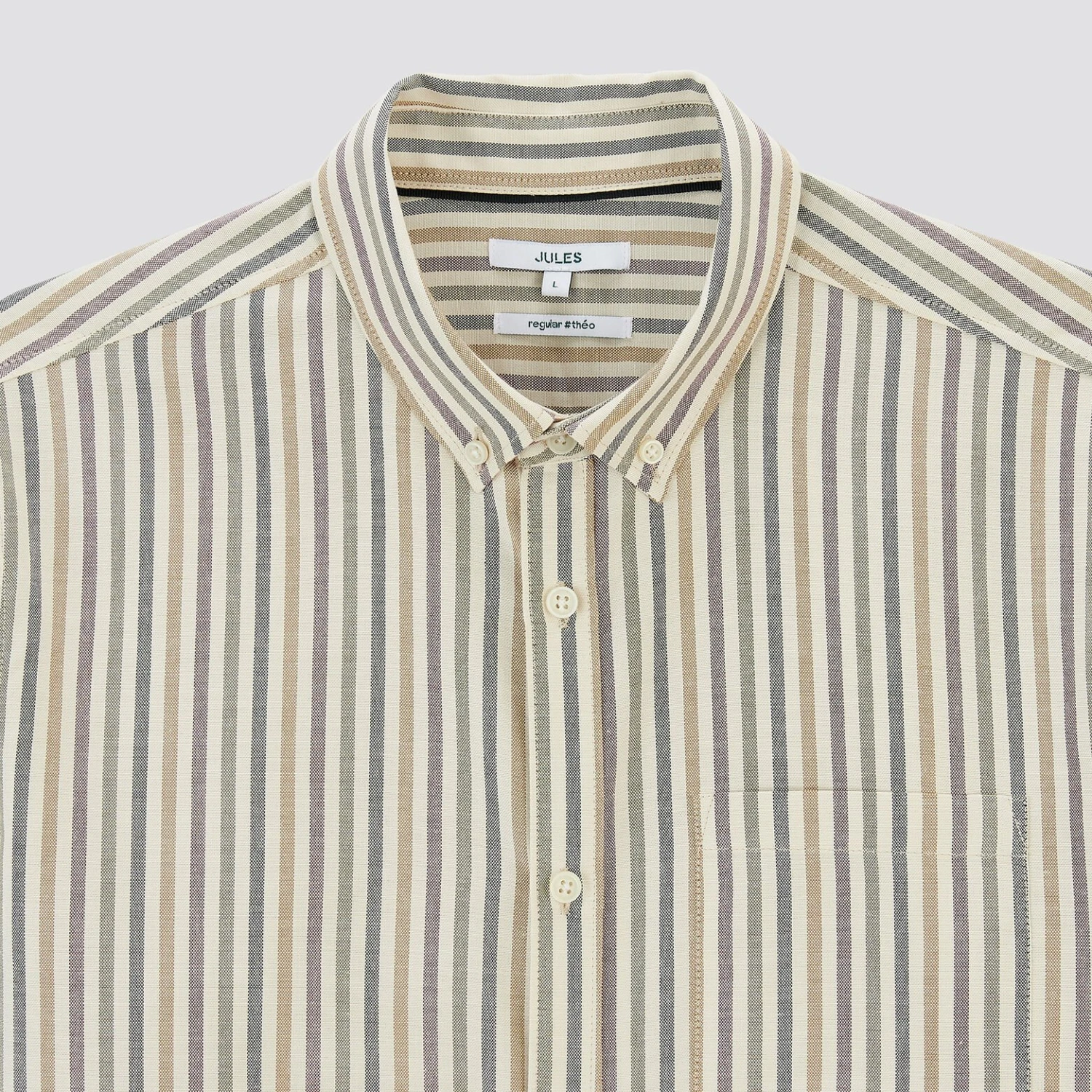 Chemise Regular Oxford Rayures Coton 8 Chemise Regular Oxford Rayures Coton – Image 8