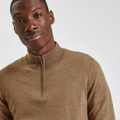 Pull à Col Montant Zippé En Laine Mérinos 11 Pull à Col Montant Zippé En Laine Mérinos -Men's Clothing Soldes Boutique 1002207 10444 V4