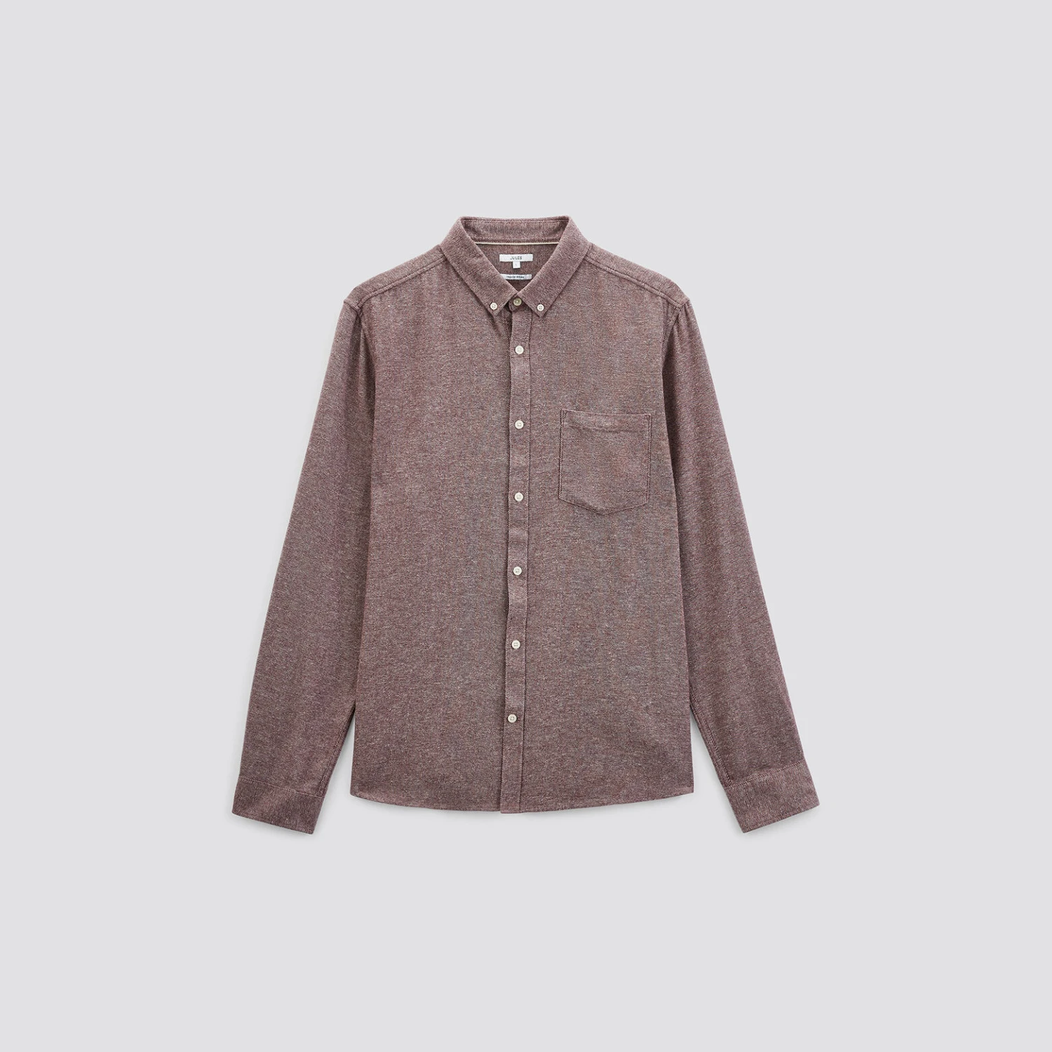 Chemise Regular Unie Flanelle Coton Recyclé 7 Chemise Regular Unie Flanelle Coton Recyclé – Image 7