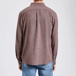 Chemise Regular Unie Flanelle Coton Recyclé 15 Chemise Regular Unie Flanelle Coton Recyclé -Men's Clothing Soldes Boutique 1002417 14256 V3