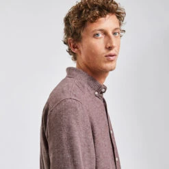 Chemise Regular Unie Flanelle Coton Recyclé 12 Chemise Regular Unie Flanelle Coton Recyclé -Men's Clothing Soldes Boutique 1002417 14256 V4