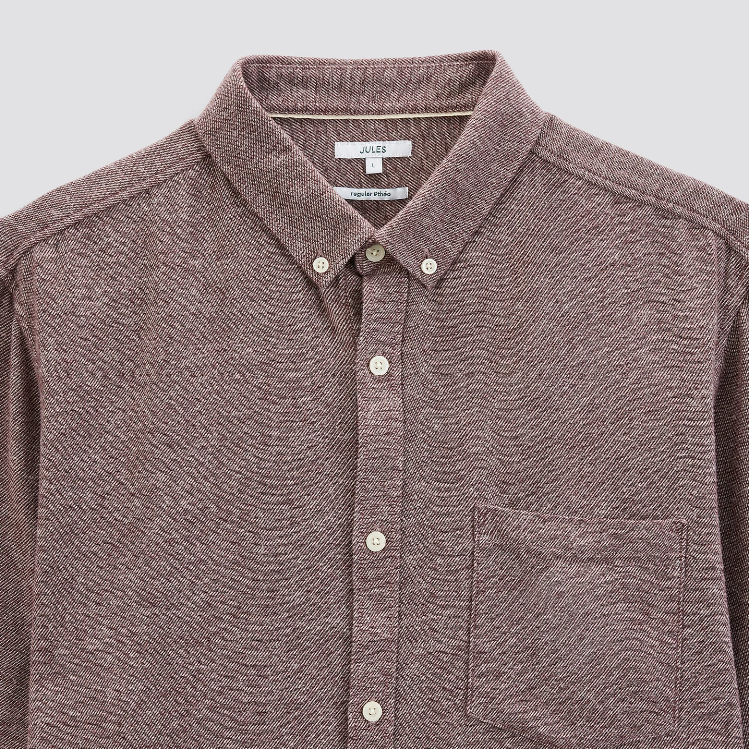 Chemise Regular Unie Flanelle Coton Recyclé 8 Chemise Regular Unie Flanelle Coton Recyclé – Image 8