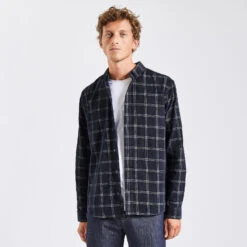 Chemise Regular à Carreaux Velours