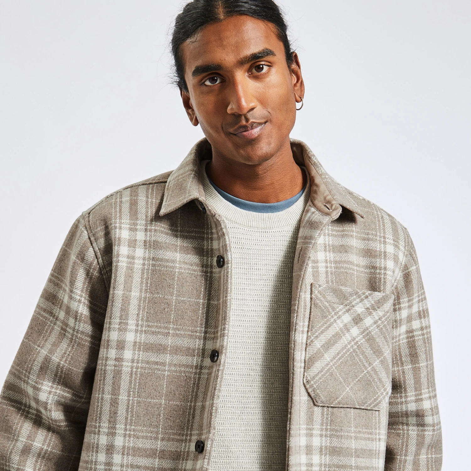 Surchemise Regular Carreaux Laine Polyester Recycl 3 Surchemise Regular Carreaux Laine Polyester Recycl – Image 3