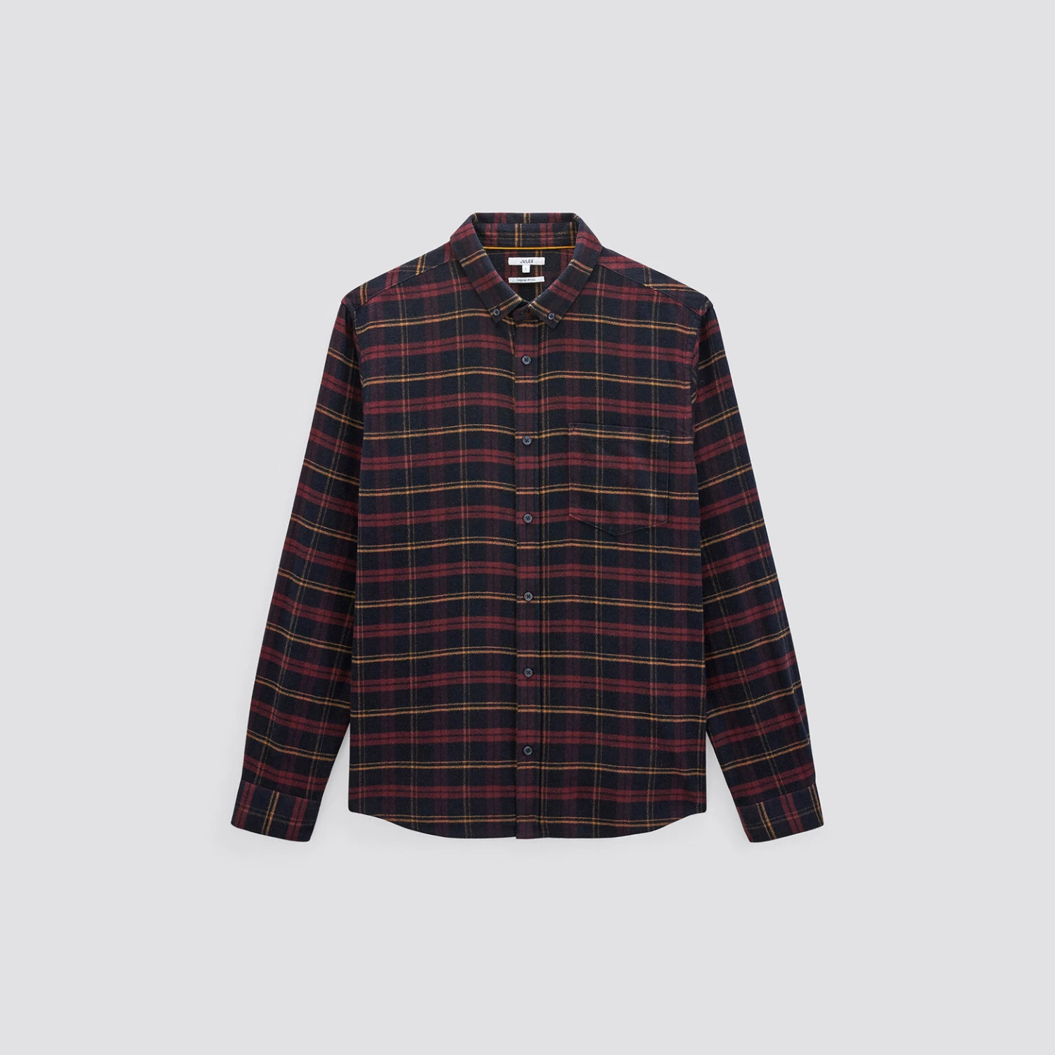 Chemise Regular Carreaux Coton Recyclé Flanelle 7 Chemise Regular Carreaux Coton Recyclé Flanelle – Image 7