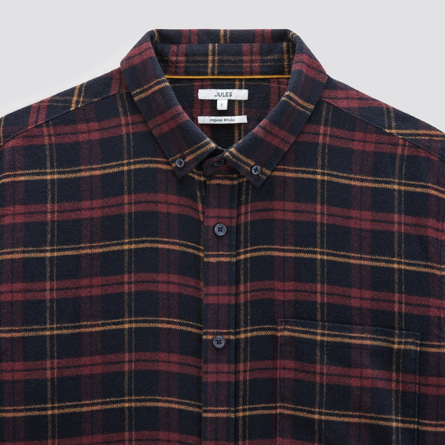 Chemise Regular Carreaux Coton Recyclé Flanelle 8 Chemise Regular Carreaux Coton Recyclé Flanelle – Image 8