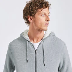 Gilet à Capuche Doublé En Sherpa -Men's Clothing Soldes Boutique 1002734 10020 V4