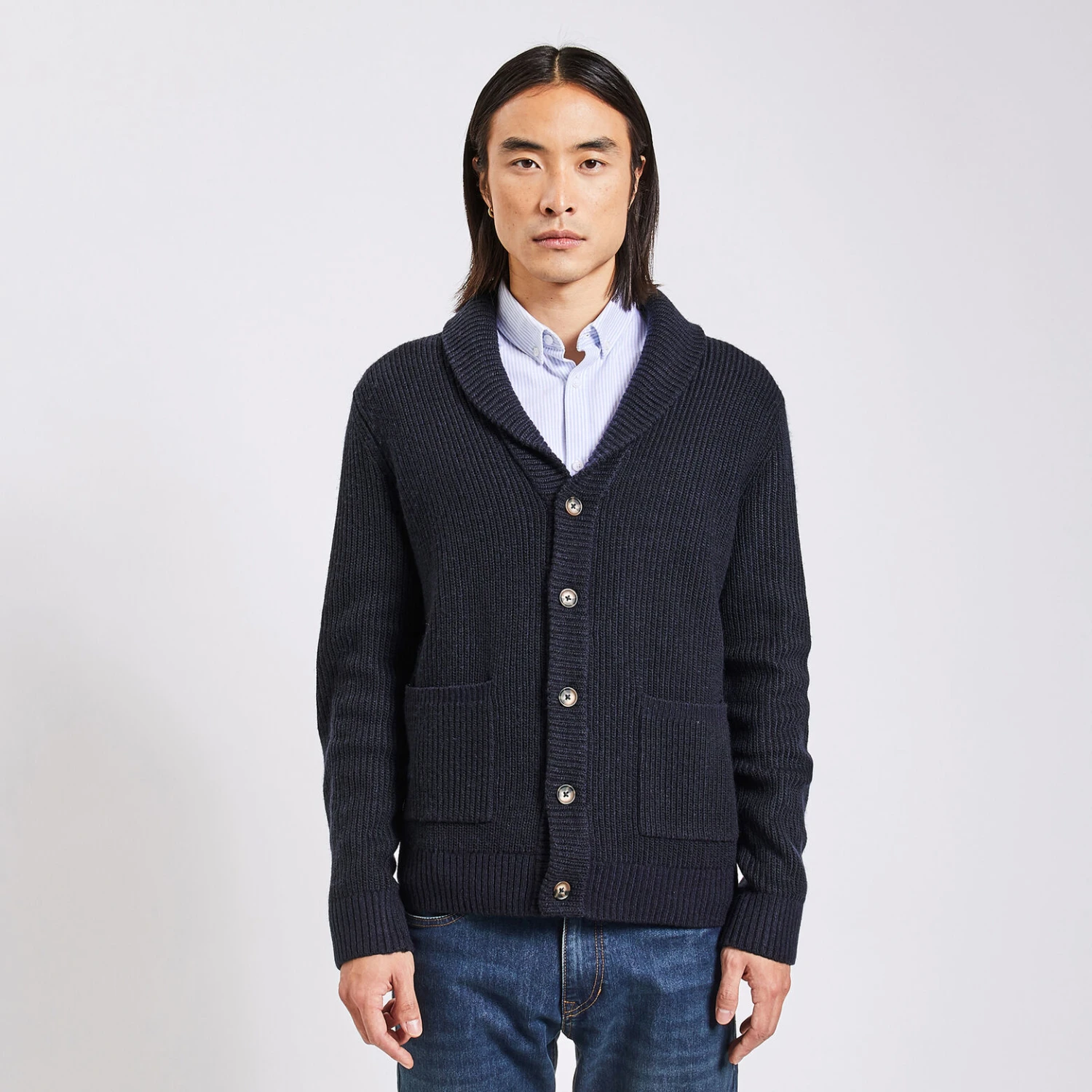 Gilet à Col Châle Boutonné 5 Gilet à Col Châle Boutonné – Image 5