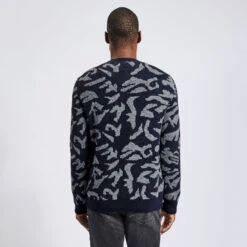 Pull Col Rond à Motif Camouflage En Laine -Men's Clothing Soldes Boutique 1002836 18005 V3