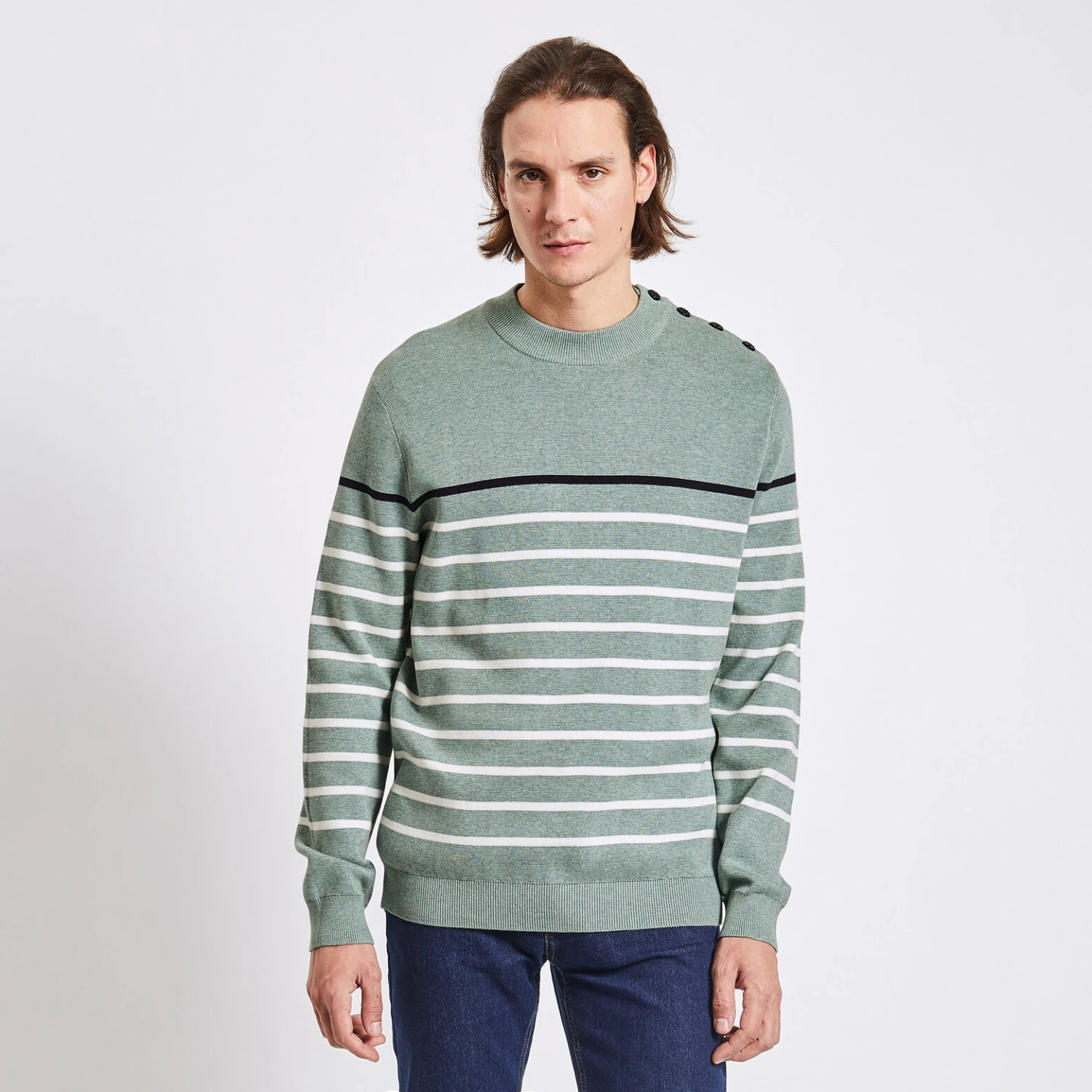 Pull Marinière à Col Rond 1 Pull Marinière à Col Rond