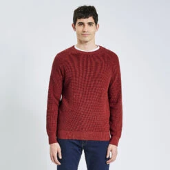 Pull Gaufré à Col Rond -Men's Clothing Soldes Boutique 1003010 14031 V2