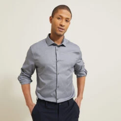 Chemise Slim Sans Repassage Unie Coton