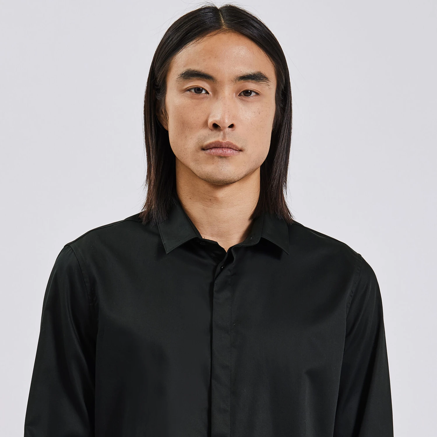 Chemise Slim Unie Coton Biologique Satin 3 Chemise Slim Unie Coton Biologique Satin – Image 3