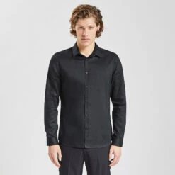 Chemise Slim Unie Stay White/black Coton -Men's Clothing Soldes Boutique 1003072 18000 V2