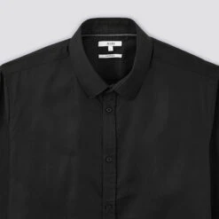 Chemise Slim Unie Stay White/black Coton -Men's Clothing Soldes Boutique 1003072 18000 V8