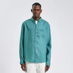 Chemise Regular Unie Lin -Men's Clothing Soldes Boutique 1003074 16069 V2