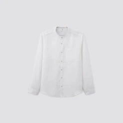 Chemise Regular Col Mao Unie Lin -Men's Clothing Soldes Boutique 1003076 10000 V11