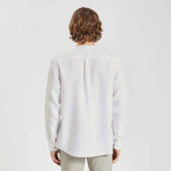 Chemise Regular Col Mao Unie Lin -Men's Clothing Soldes Boutique 1003076 10000 V3