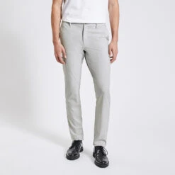 Pantalon Chino Slim à Carreaux Bi-stretch