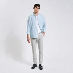 Pantalon Chino Slim à Carreaux Bi-stretch -Men's Clothing Soldes Boutique 1003091 18118 V6