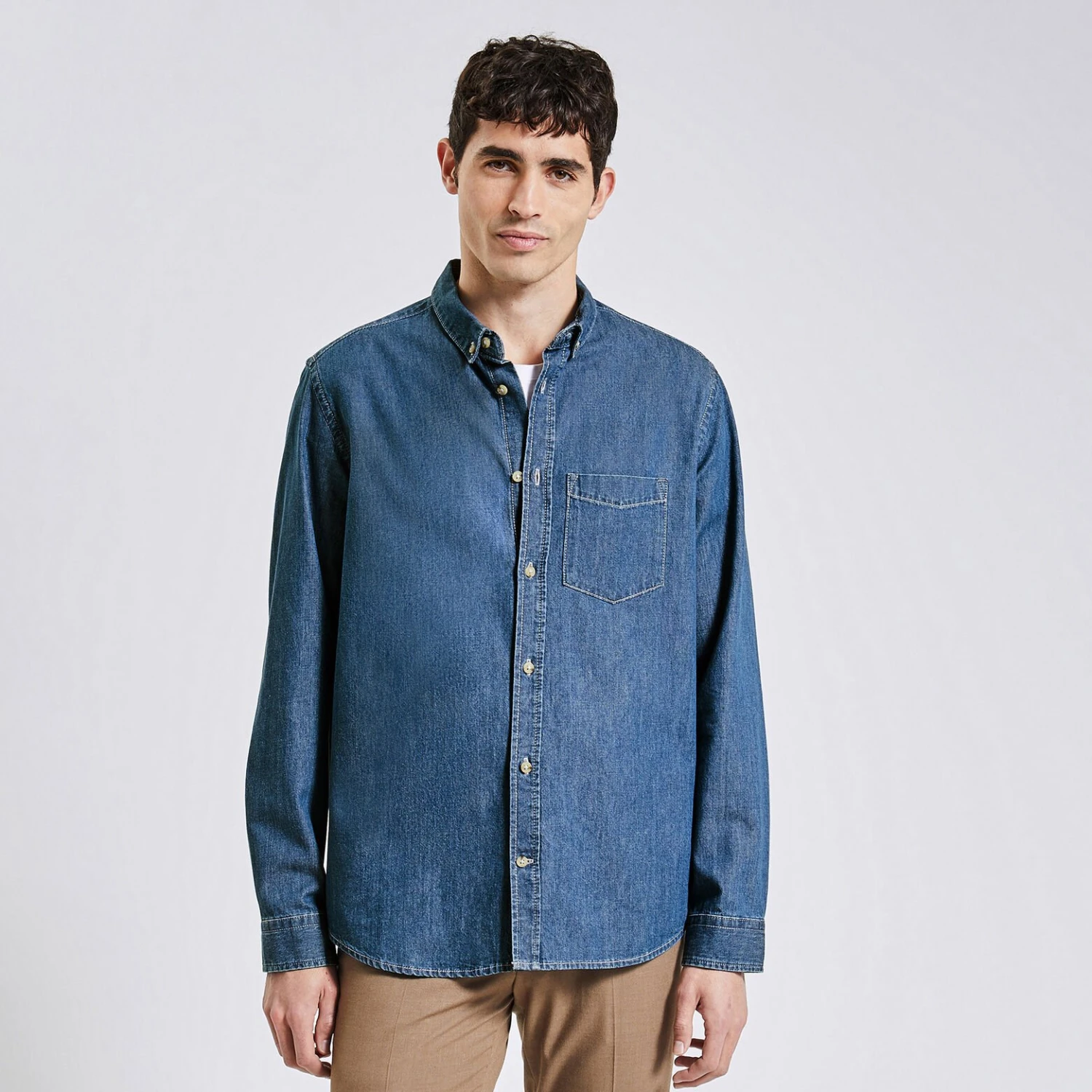 Chemise Regular Uni En Jean 1 Chemise Regular Uni En Jean