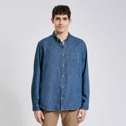Chemise Regular Uni En Jean 14 Chemise Regular Uni En Jean -Men's Clothing Soldes Boutique 1003123 11214 V2