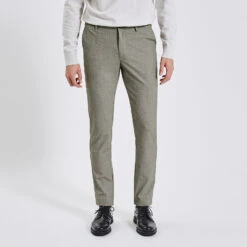 Pantalon Chino Slim à Carreaux Pied De Puce