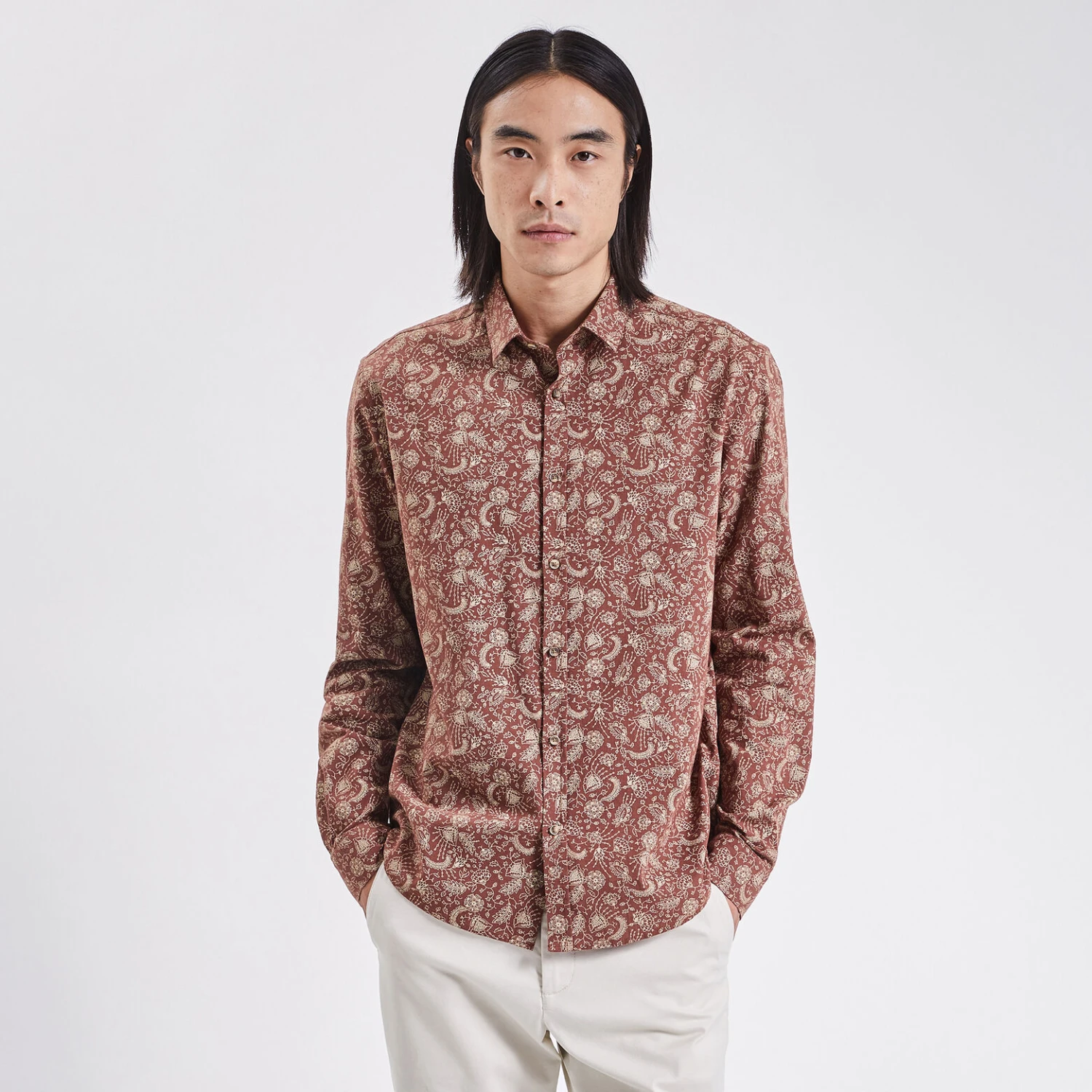 Chemise Regular Imprimé Fleur Coton