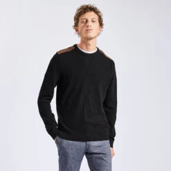 Pull à Col Rond Et Patch épaule