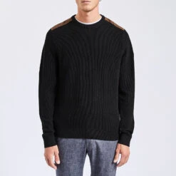 Pull à Col Rond Et Patch épaule 13 Pull à Col Rond Et Patch épaule -Men's Clothing Soldes Boutique 1003233 18005 V2