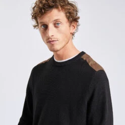 Pull à Col Rond Et Patch épaule 11 Pull à Col Rond Et Patch épaule -Men's Clothing Soldes Boutique 1003233 18005 V4