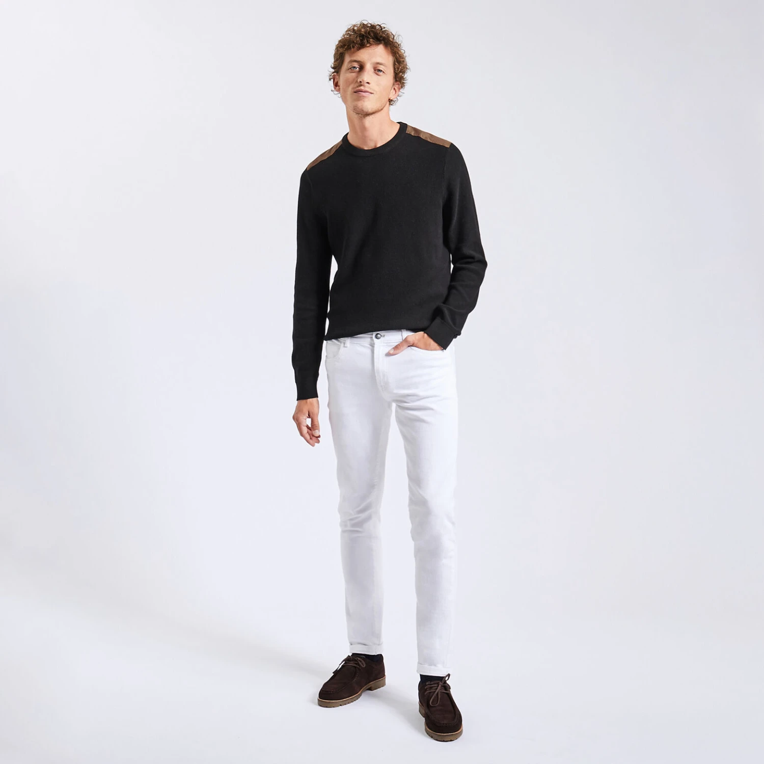 Pull à Col Rond Et Patch épaule 4 Pull à Col Rond Et Patch épaule – Image 4