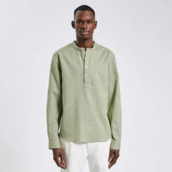 Chemise Regular Unie Coton Recyclé Nid D'abeille -Men's Clothing Soldes Boutique 1003265 16042 V2