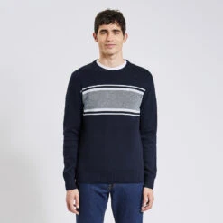 Pull Col Rond Colorblock -Men's Clothing Soldes Boutique 1003354 11873 V2