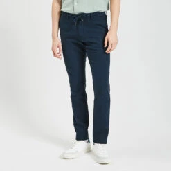 Pantalon Taille élastiquée En Coton Lin