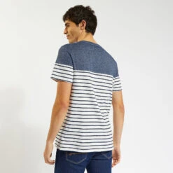 Tee Shirt Colorblock Marinière -Men's Clothing Soldes Boutique 1003511 11845 V3