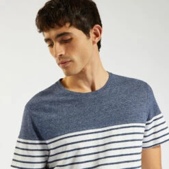 Tee Shirt Colorblock Marinière -Men's Clothing Soldes Boutique 1003511 11845 V4