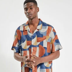 Chemise Hawaienne Imprimée Viscose Lin 10 Chemise Hawaienne Imprimée Viscose Lin -Men's Clothing Soldes Boutique 1003537 19100 V4