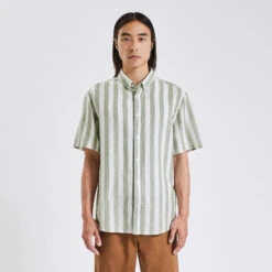 Chemisette Regular Rayures Coton Lin -Men's Clothing Soldes Boutique 1003541 16000 V2