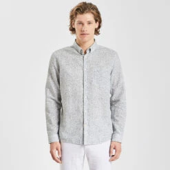 Chemise Regular Imprimé Fleur Coton Lin 14 Chemise Regular Imprimé Fleur Coton Lin -Men's Clothing Soldes Boutique 1003544 10009 V2