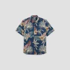 Chemisette Hawaïenne Regular à Fleurs Coton Biolog -Men's Clothing Soldes Boutique 1003578 11049 V11