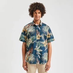 Chemisette Hawaïenne Regular à Fleurs Coton Biolog -Men's Clothing Soldes Boutique 1003578 11049 V2